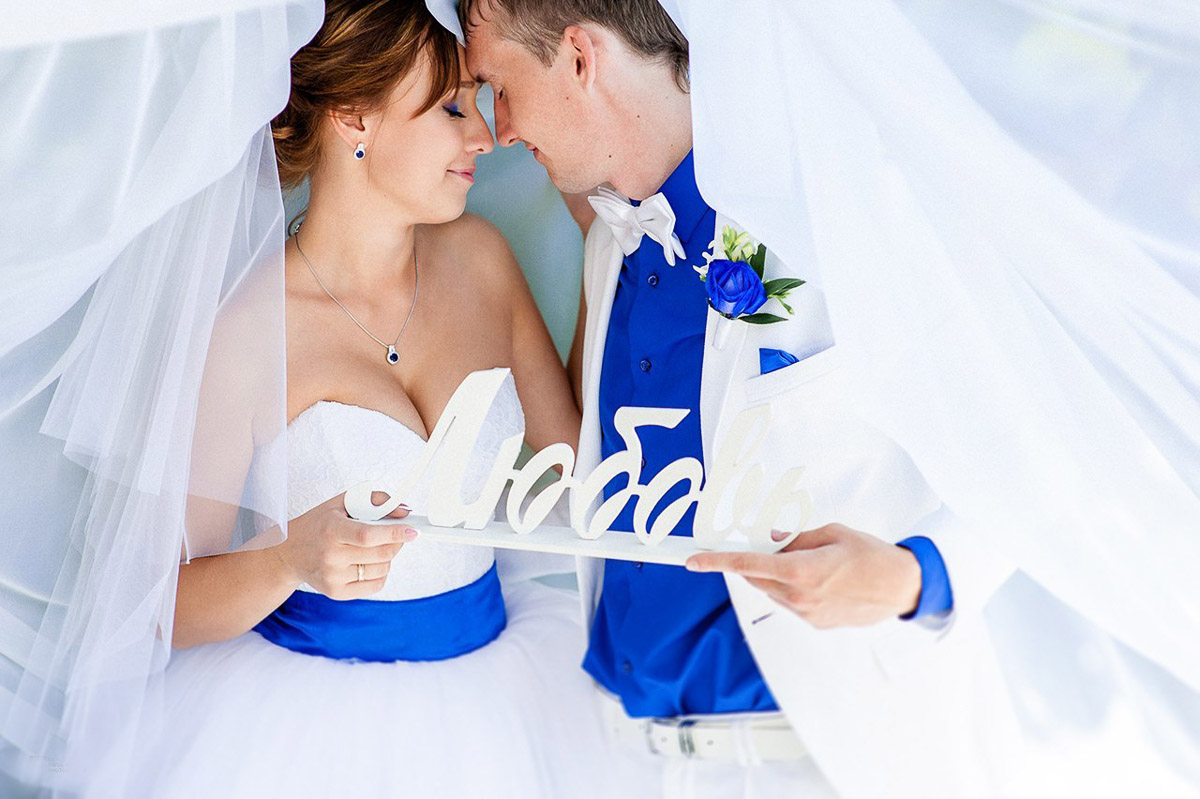 Свадьба в синих цветах