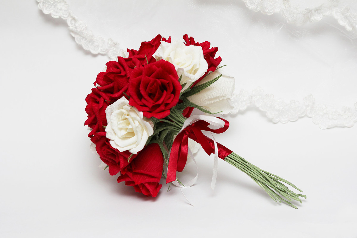 букет на свадьбу в красном цвете в Москве